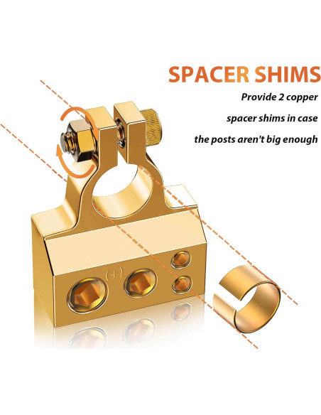 Conectores de Terminal de Batería COROTC 0/4/8/10 AWG Positivo Negativo