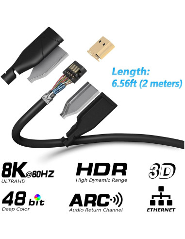 Cable HDMI TCNEWCL 2.0M 8K@60Hz Ultra Alta Velocidad