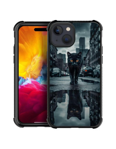 Funda Antichoque CARLOCA para iPhone 15 Gato Negro