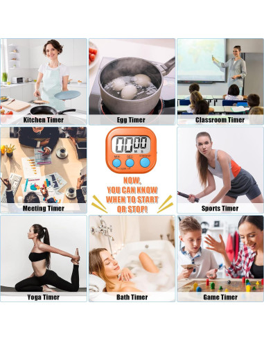 Temporizador Digital de Cocina Macarrie 48 Pcs LCD Magnético