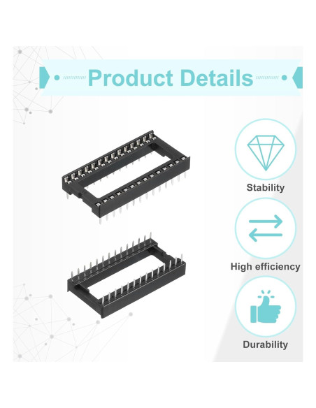 Adaptador de Zócalo DIP IC 17Pcs MECCANIXITY 2.54mm 15.24mm