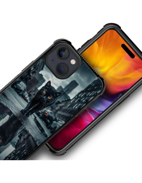 Funda Antichoque CARLOCA para iPhone 15 Gato Negro