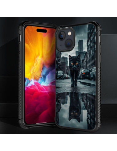 Funda Antichoque CARLOCA para iPhone 15 Gato Negro