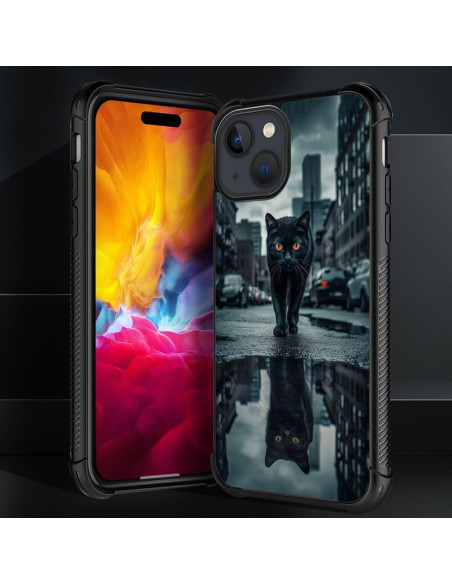 Funda Antichoque CARLOCA para iPhone 15 Gato Negro