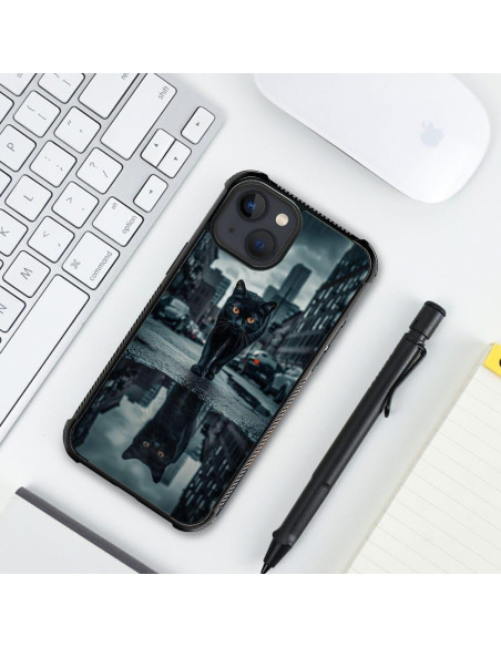 Funda Antichoque CARLOCA para iPhone 15 Gato Negro