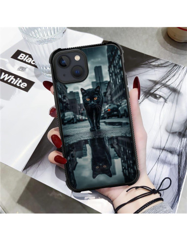 Funda Antichoque CARLOCA para iPhone 15 Gato Negro