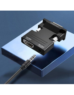 Adaptador VGA a HDMI CATSELURRY 1080p para PC y Proyector 2
