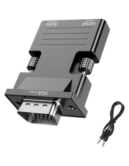 Adaptador VGA a HDMI CATSELURRY 1080p para PC y Proyector