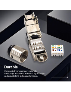 Conectores RJ45 Cat8 Blindados Sin Herramientas - Juego de 6 2