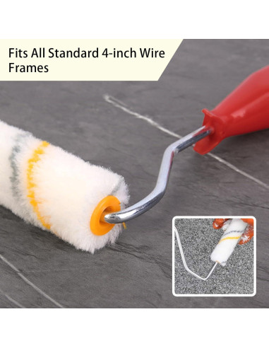 Cubiertas de rodillo de pintura KingOrigin 4" sin pelusa - 10 piezas