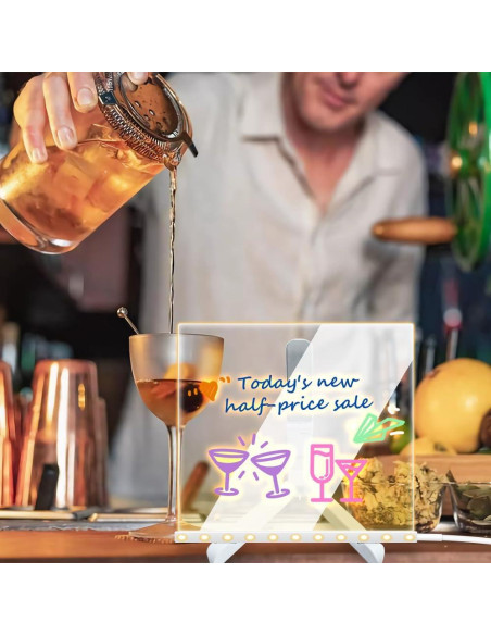 Tablero de Notas LED OneNine 20.1 cm Acrílico Brillante