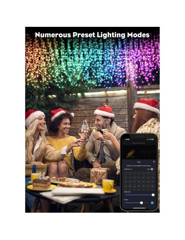 Luces de Hielo Inteligentes Brightown 10M 304 LED RGB para Exterior