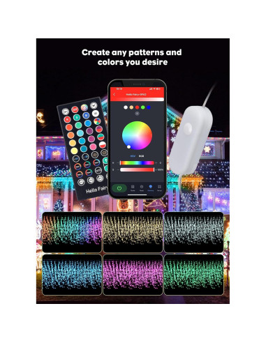 Luces de Hielo Inteligentes Brightown 10M 304 LED RGB para Exterior