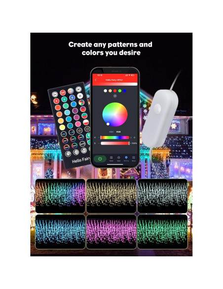 Luces de Hielo Inteligentes Brightown 10M 304 LED RGB para Exterior