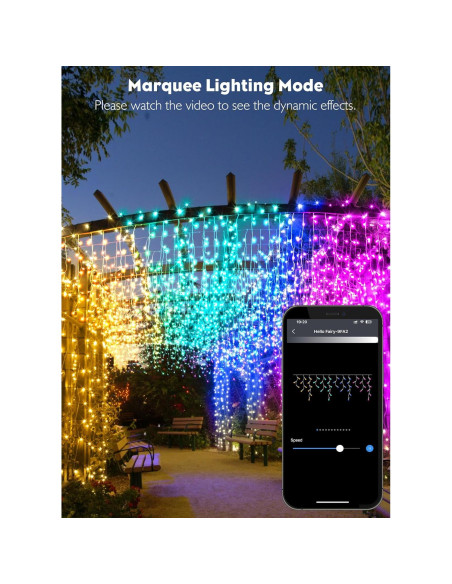 Luces de Hielo Inteligentes Brightown 10M 304 LED RGB para Exterior