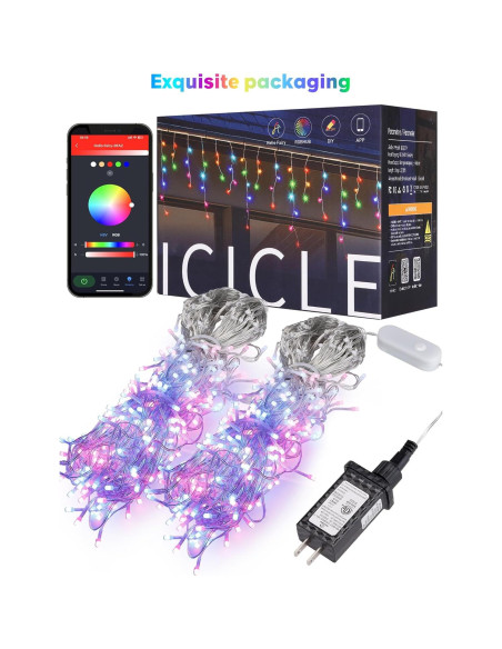 Luces de Hielo Inteligentes Brightown 10M 304 LED RGB para Exterior