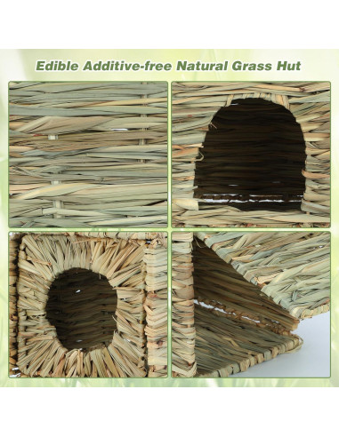 Casa de Hierba BWOGUE para Conejos y Animales Pequeños 30x20x23 cm