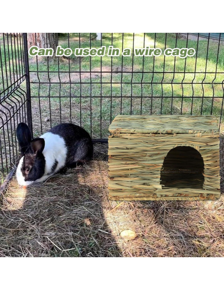 Casa de Hierba BWOGUE para Conejos y Animales Pequeños 30x20x23 cm