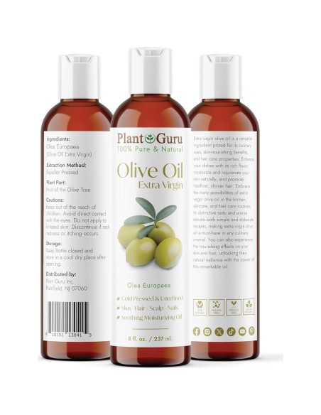 Aceite de Oliva Extra Virgen 236 ml Plant Guru - Puro y Natural