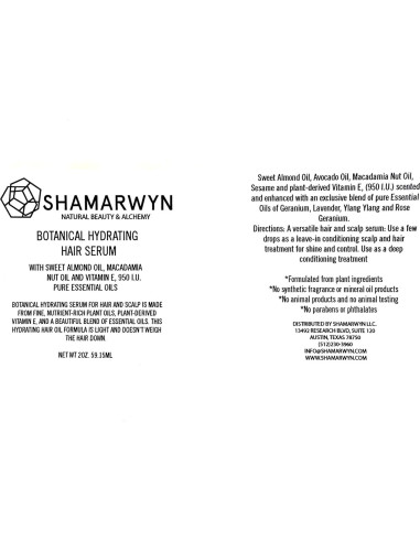 Suero Hidratante Botánico para Cabello 59ml - Aceite Orgánico