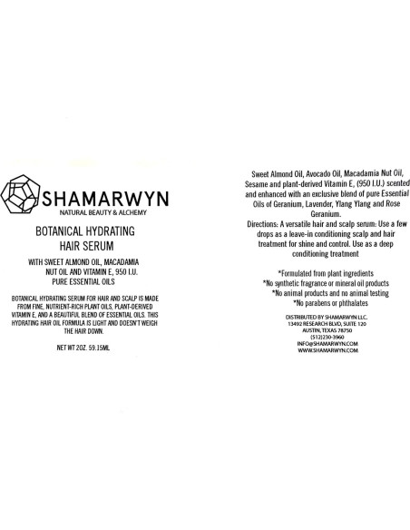 Suero Hidratante Botánico para Cabello 59ml - Aceite Orgánico