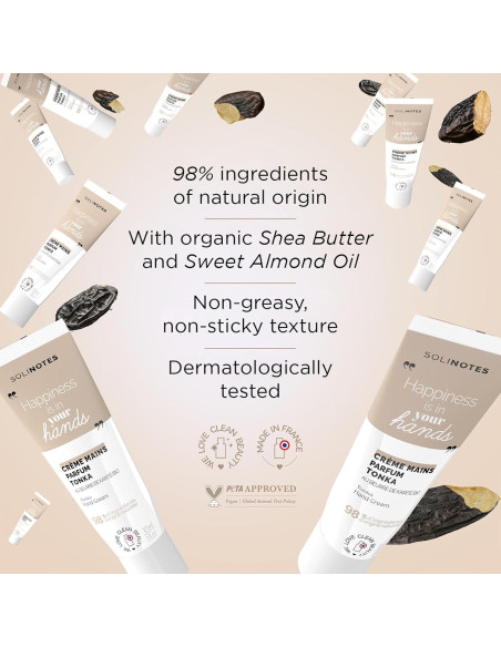 Crema de Manos Nutritiva Solinotes Tonka 30g - Hidratante con Karité