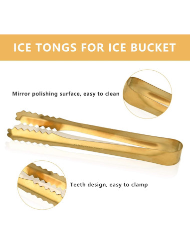 Juego de Cuchara y Pinzas para Hielo Akamino Dorado