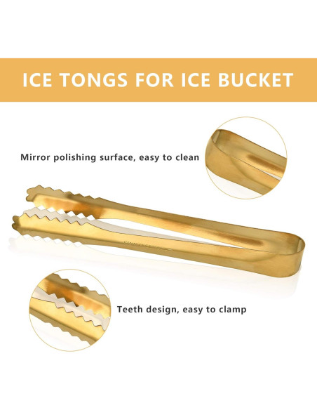 Juego de Cuchara y Pinzas para Hielo Akamino Dorado