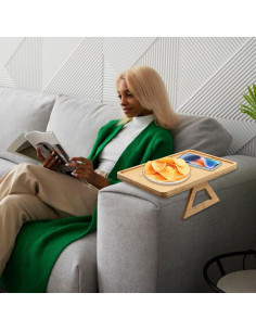 Mesa de bandeja para sofá Zalaxt wwy-tabel de madera acacia 2