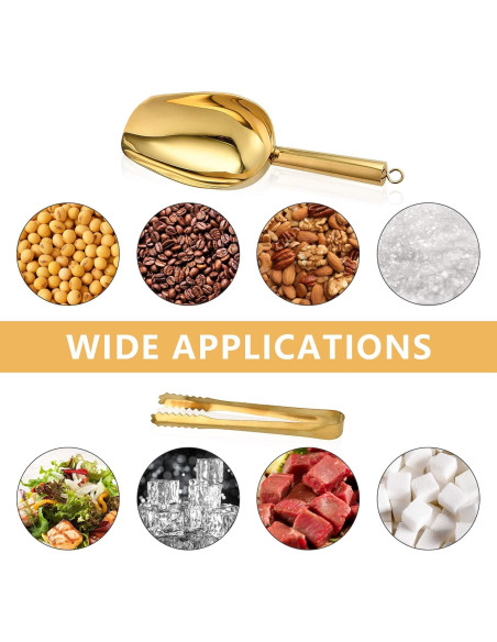 Juego de Cuchara y Pinzas para Hielo Akamino Dorado