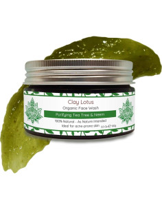 Limpiador Facial Orgánico Clay Lotus 100ml Piel Grasa Acné 2