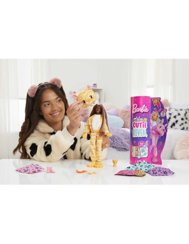 Muñeca Barbie Cutie Reveal Gato - 10 Sorpresas y Cambio de Color