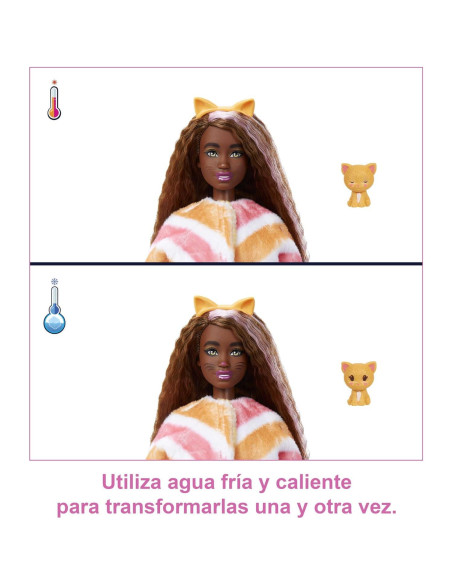 Muñeca Barbie Cutie Reveal Gato - 10 Sorpresas y Cambio de Color
