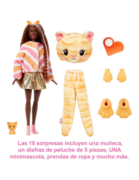 Muñeca Barbie Cutie Reveal Gato - 10 Sorpresas y Cambio de Color