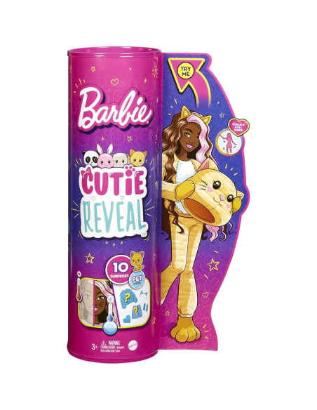 Muñeca Barbie Cutie Reveal Gato - 10 Sorpresas y Cambio de Color