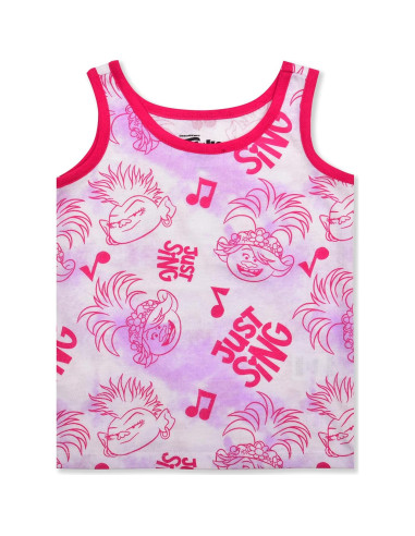 Pack 3 Camisetas Sin Mangas Niñas Trolls Poppy Rosa/Azul 3T