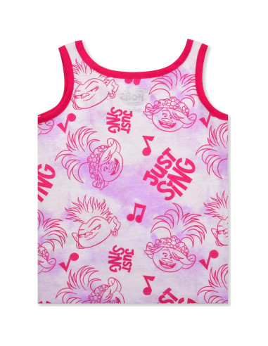 Pack 3 Camisetas Sin Mangas Niñas Trolls Poppy Rosa/Azul 3T