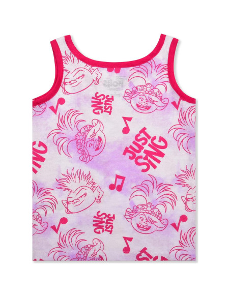 Pack 3 Camisetas Sin Mangas Niñas Trolls Poppy Rosa/Azul 3T