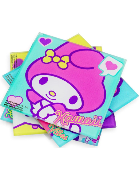 Set de 4 Posavasos de Vidrio Hello Kitty y Amigos - Silver Buffalo