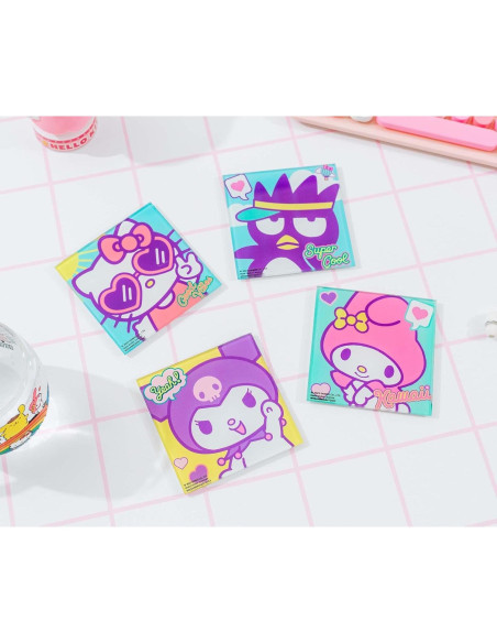 Set de 4 Posavasos de Vidrio Hello Kitty y Amigos - Silver Buffalo