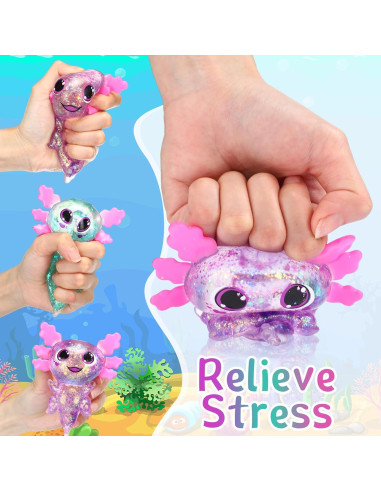 12 Juguetes Antiestrés Axolotl JellyArch - Silicona Multicolor