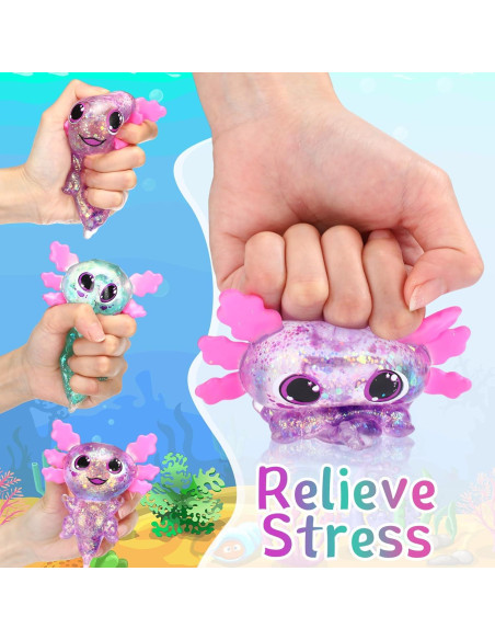 12 Juguetes Antiestrés Axolotl JellyArch - Silicona Multicolor