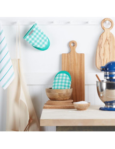 Juego de 2 Manoplas de Horno Mini KitchenAid Albany Aqua Sky 2