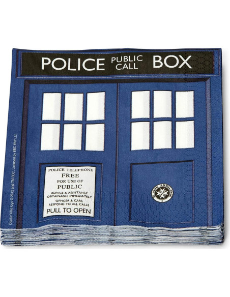 Servilletas de papel Doctor Who TARDIS - 20 unidades 16.5 cm