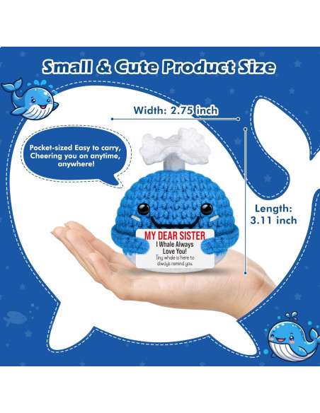 Ballena de Crochet Hecha a Mano para Hermanas - GwhyGifts