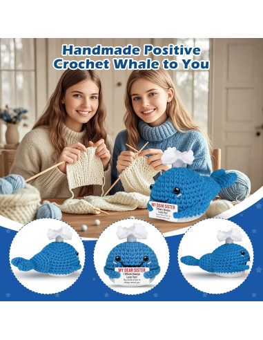 Ballena de Crochet Hecha a Mano para Hermanas - GwhyGifts