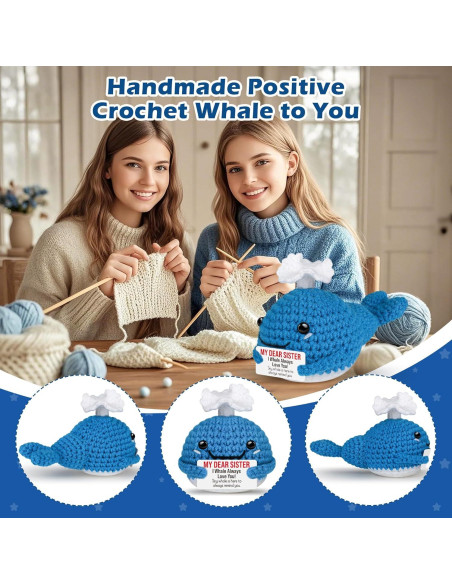 Ballena de Crochet Hecha a Mano para Hermanas - GwhyGifts