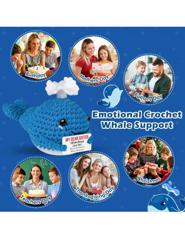 Ballena de Crochet Hecha a Mano para Hermanas - GwhyGifts
