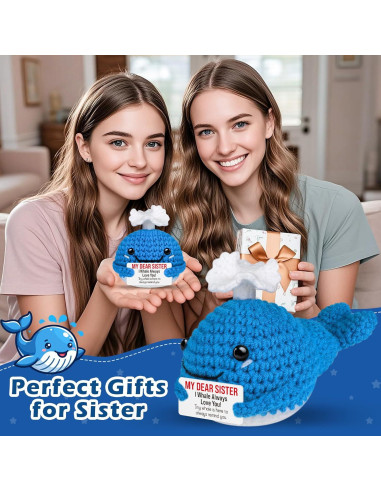 Ballena de Crochet Hecha a Mano para Hermanas - GwhyGifts