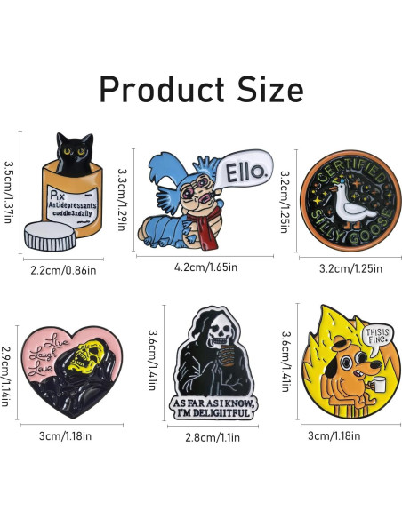 Pines de Esmalte Divertidos FR - Set de 5 Accesorios Creativos